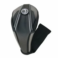 PU Leatherette Black/Gray Headcovers With Sock -Outlet Clubheads Store HC 2208 FW X min