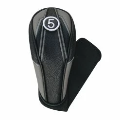 PU Leatherette Black/Gray Headcovers With Sock -Outlet Clubheads Store HC 2208 HY X min