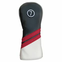 PU Leatherette Headcovers Black/Red/White -Outlet Clubheads Store HC 6232 HY x1